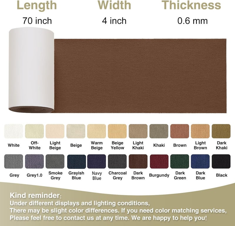 Gheeidau Canvas Repair Tape 4×70 Inch Waterproof Self-Adhesive Fabric Repair Patch for Repairing Boat Covers,Tents,Patio Umbrellas,Car Seats,Luggage,Sofas.(Dark Brown) - Image 4